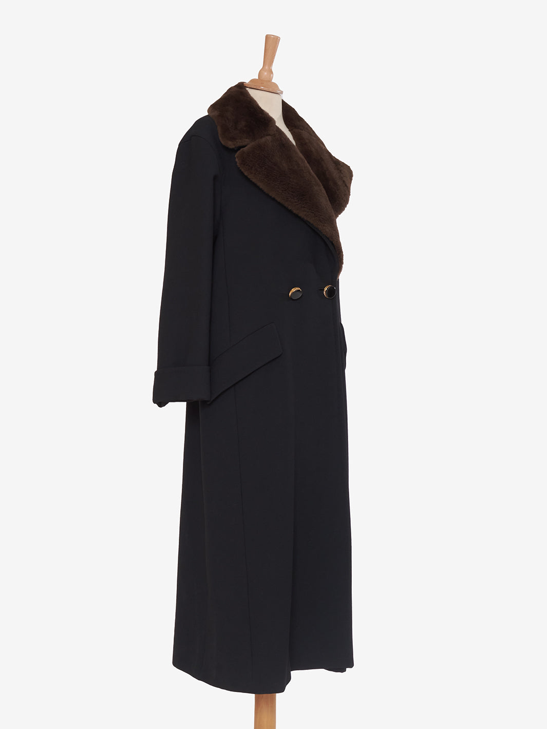 Max Mara Double-breasted coat with fur collar