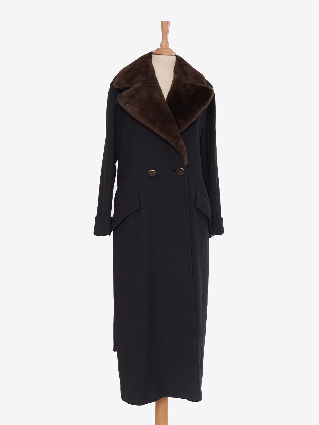 Max Mara Double-breasted coat with fur collar