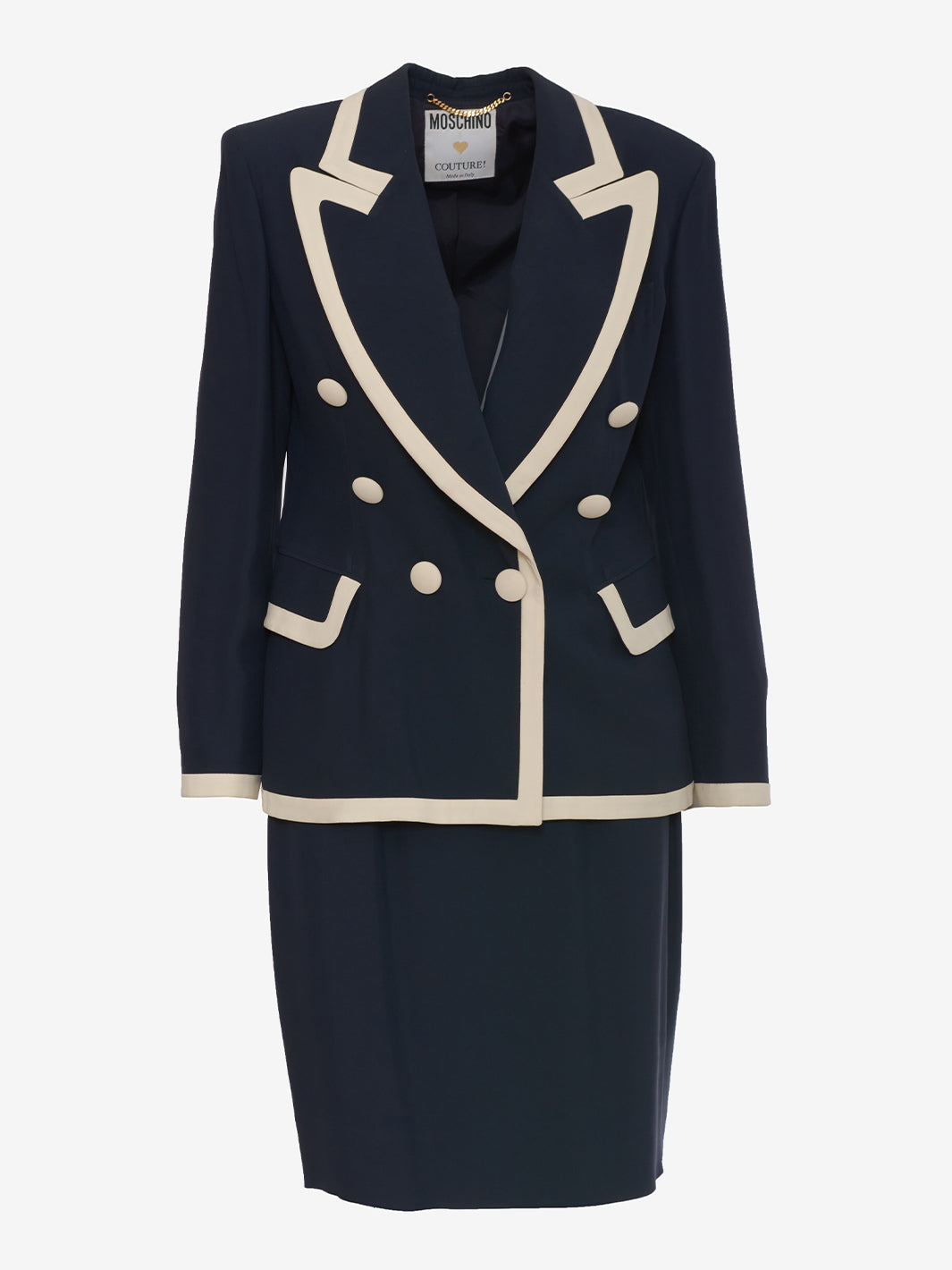 Moschino Couture Blue and White Tailleur