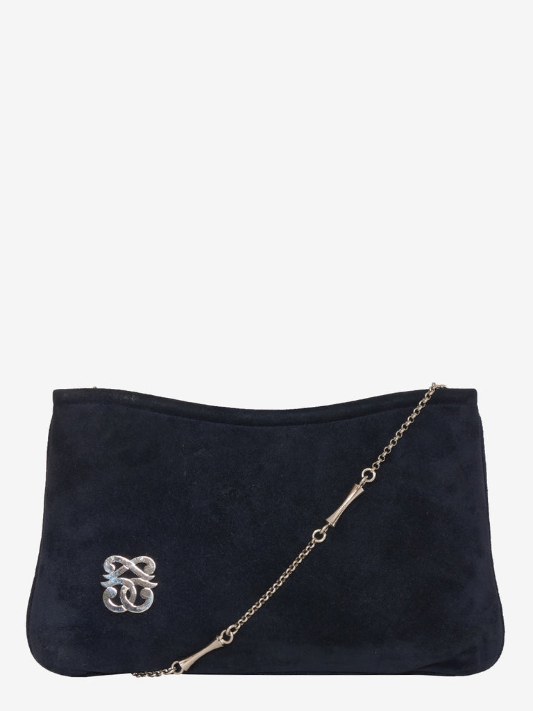 Pirovano Blue Velvet Shoulder Bag