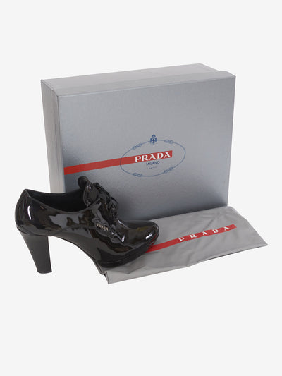Prada Black patent leather ankle boots