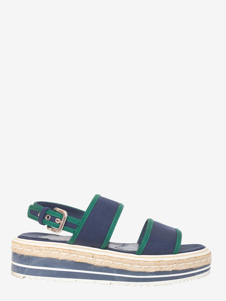 Prada Canvas sandal with rope and rubber wedge