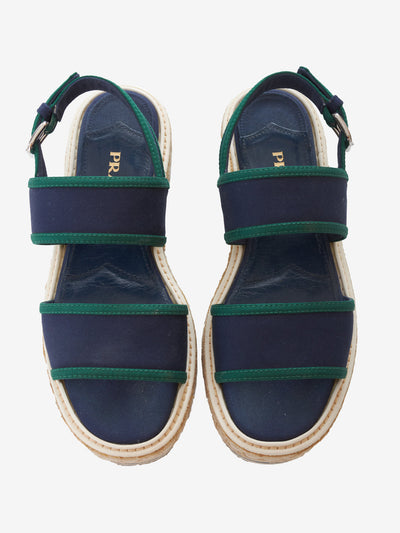 Prada Canvas sandal with rope and rubber wedge
