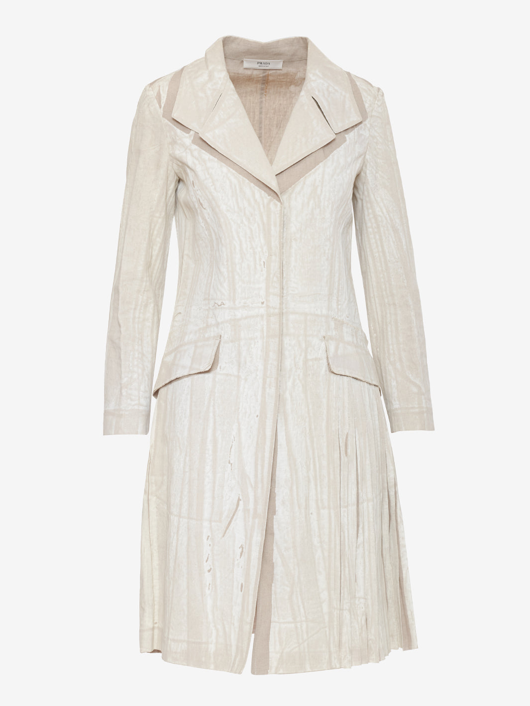 Prada Linen overcoat chalk collection