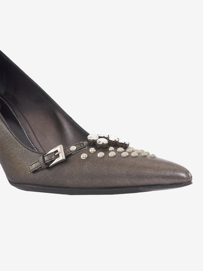 Prada Pumps in anthracite-coloured leather