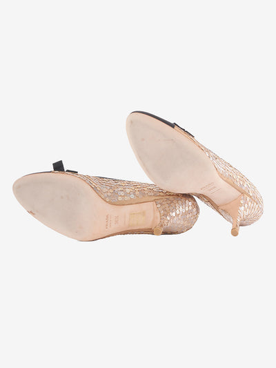 Prada heeled shoe with sequins and satin