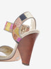 Prada patchwork wood heel sandal