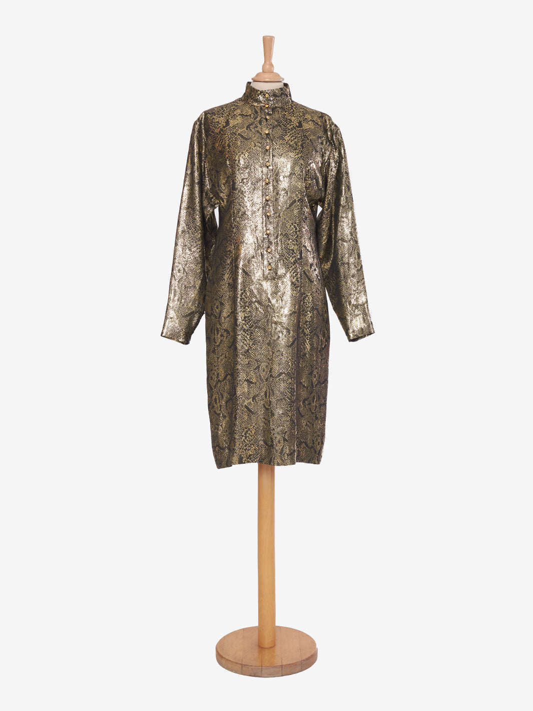 Scherrer Gold Print Dress