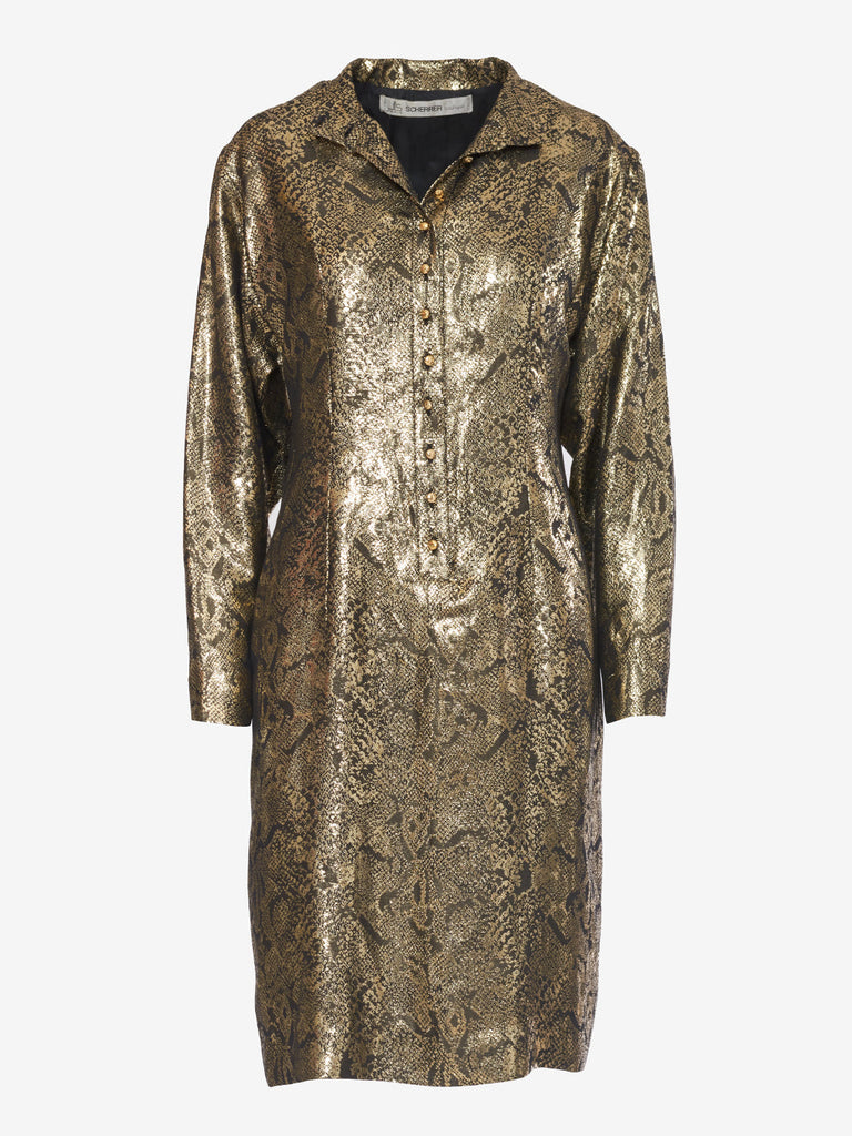 Scherrer Gold Print Dress