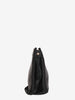 Shoulder bag in black satin