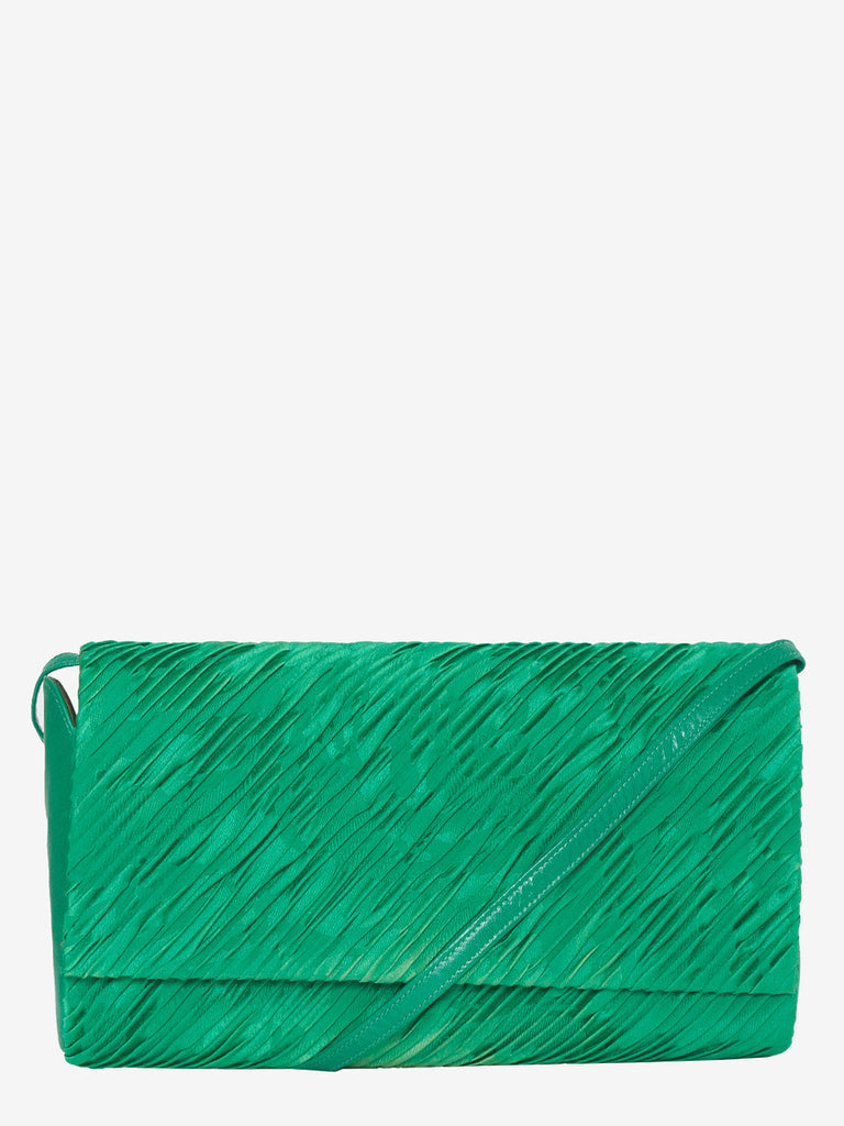 Shoulder strap in green satin