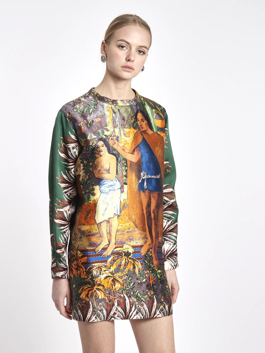 2010 Aquilano Rimondi minidress with Gaugin-inspired print