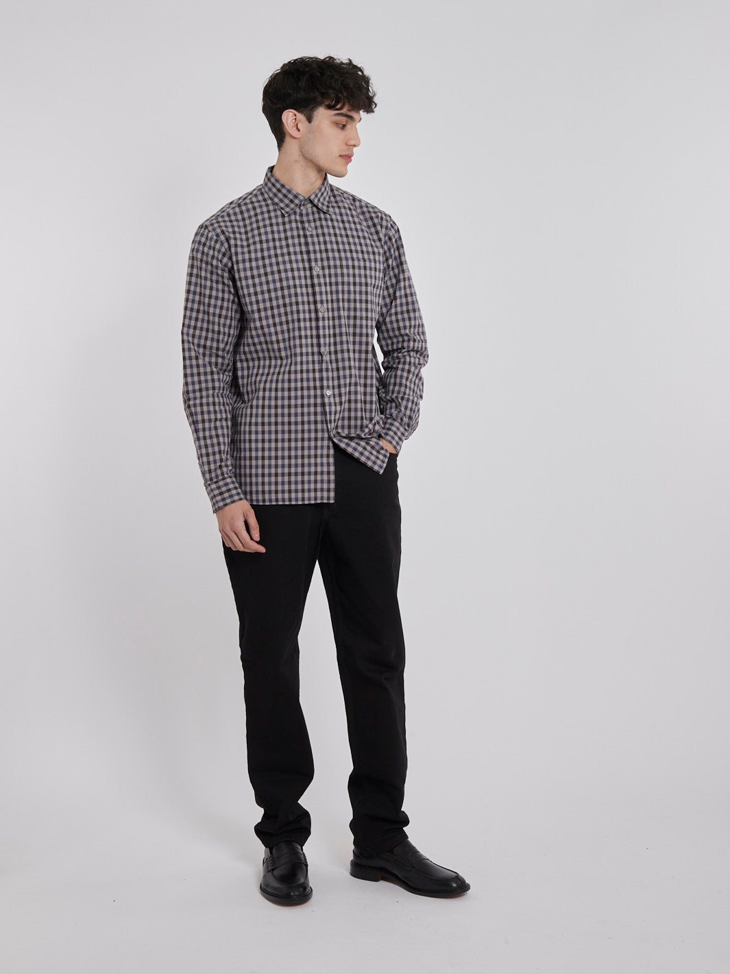 Aquascutum 1990s long-sleeved cotton plaid shirt