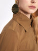 Blumarine Jeans Y2K brown blouse with golden detail on the shoulders