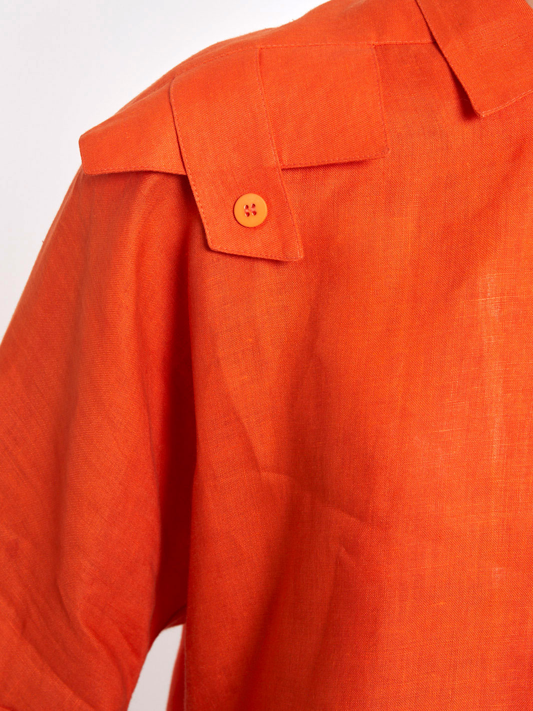 1980s Byblos orange cotton women suit with large pockets