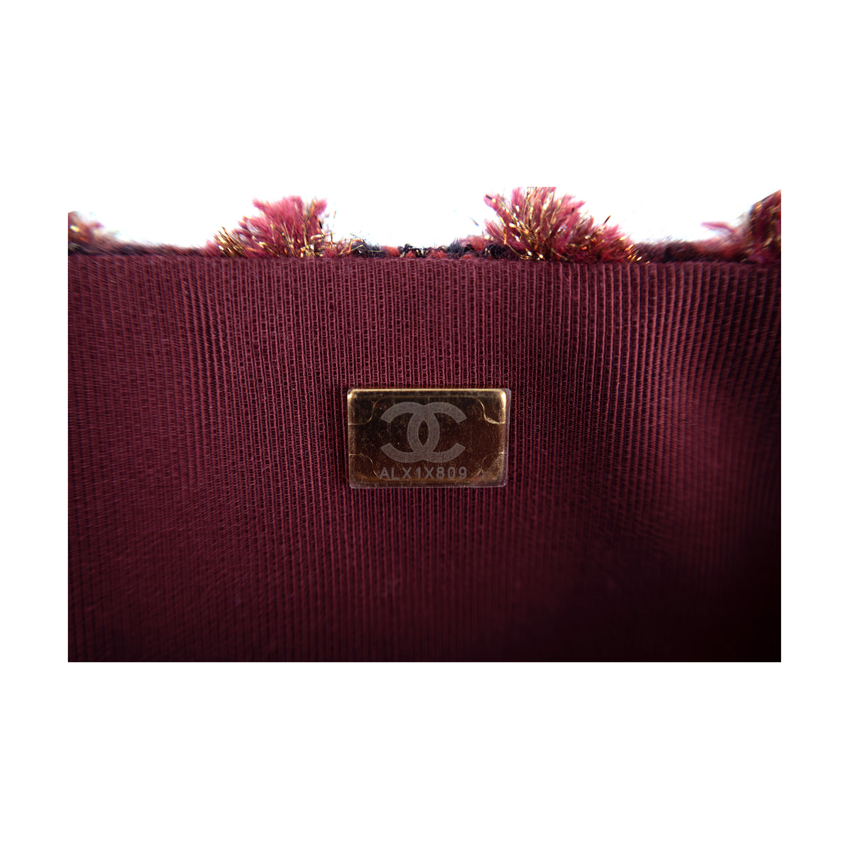 Chanel Red Tweed Flap Bag