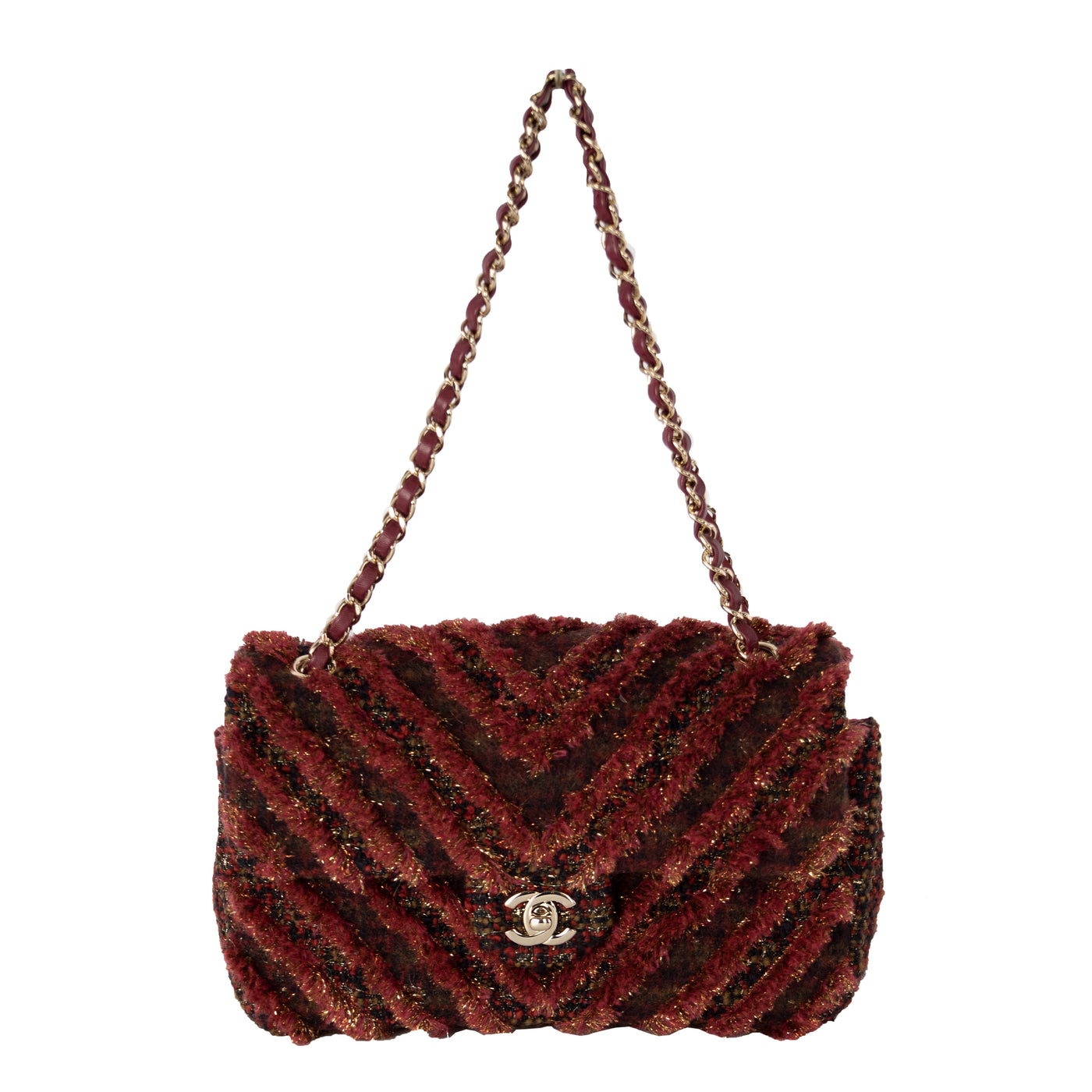 Chanel Red Tweed Flap Bag