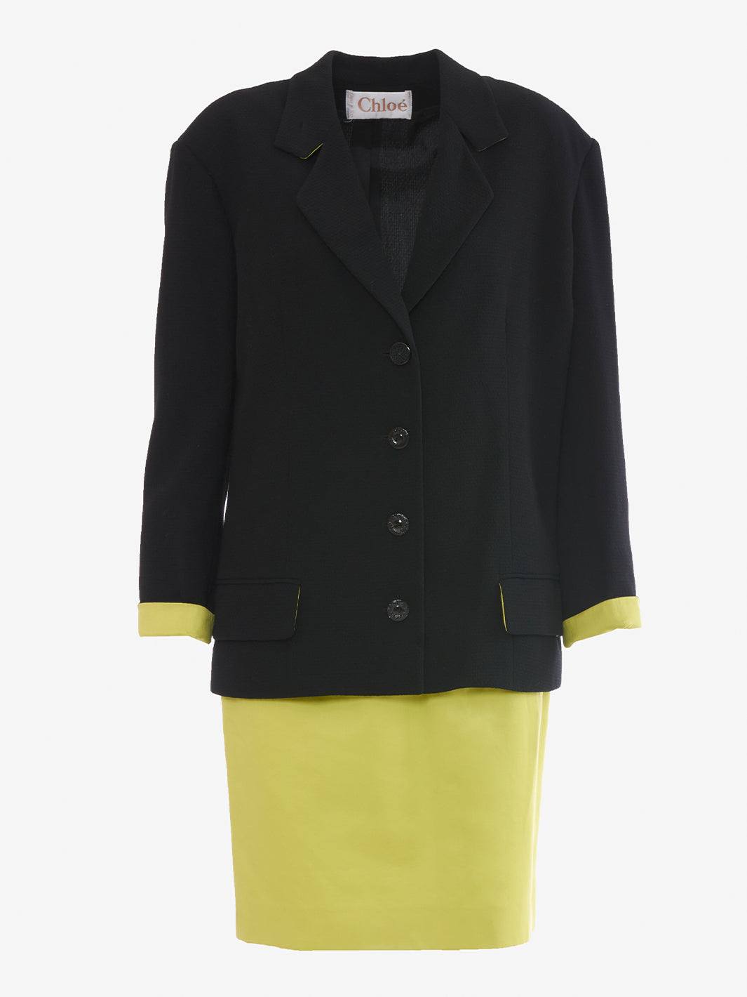 Chloé black and acid green Suit