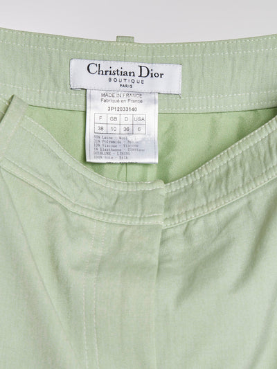 1990s Christian Dior midi skirt in pistachio green