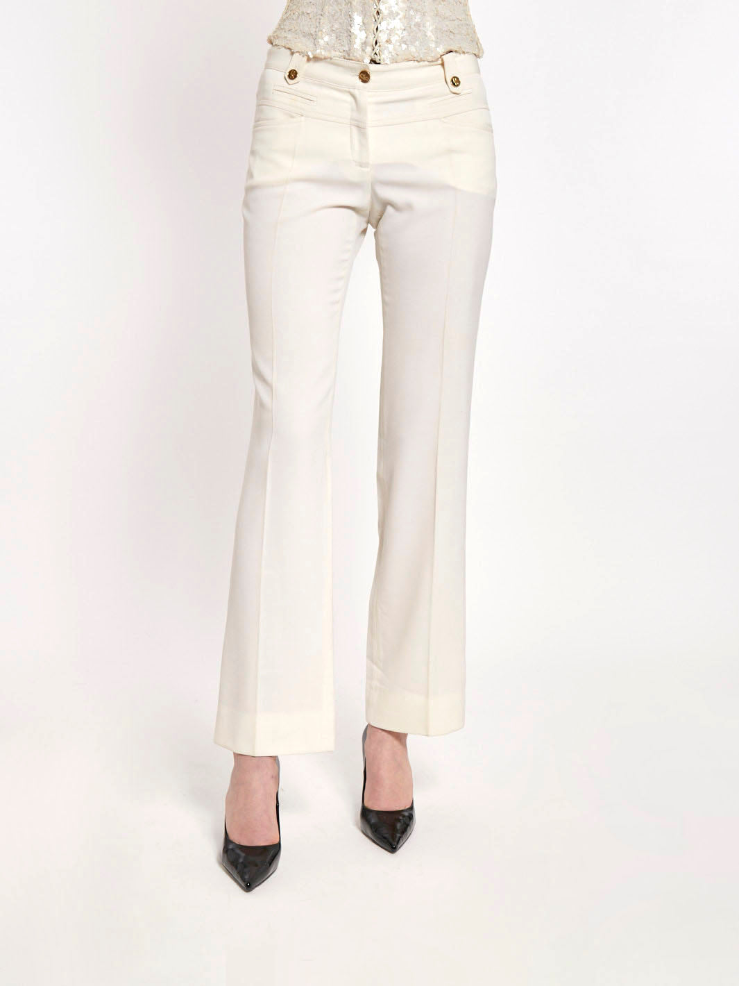 Y2K Dolce&Gabbana pants in cream-coloured wool