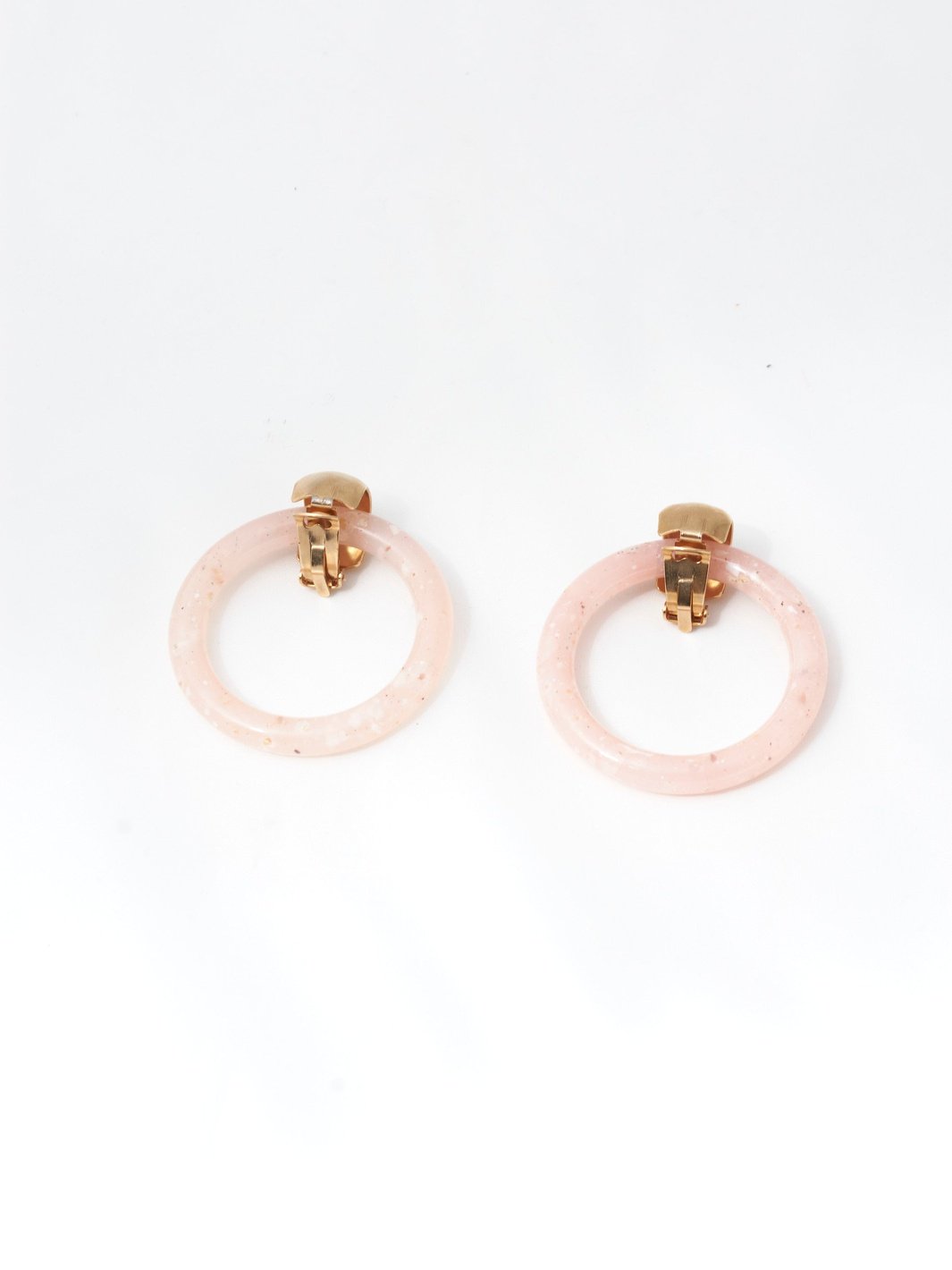1980s Enrico Coveri clip earrings with pink hoops