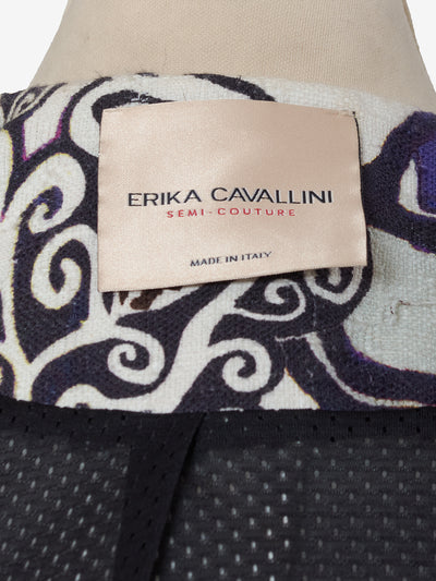 Erika Cavallini Multicolored jacket with patterned buttons