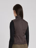 Y2K Fay sleeveless down jacket in dark brown