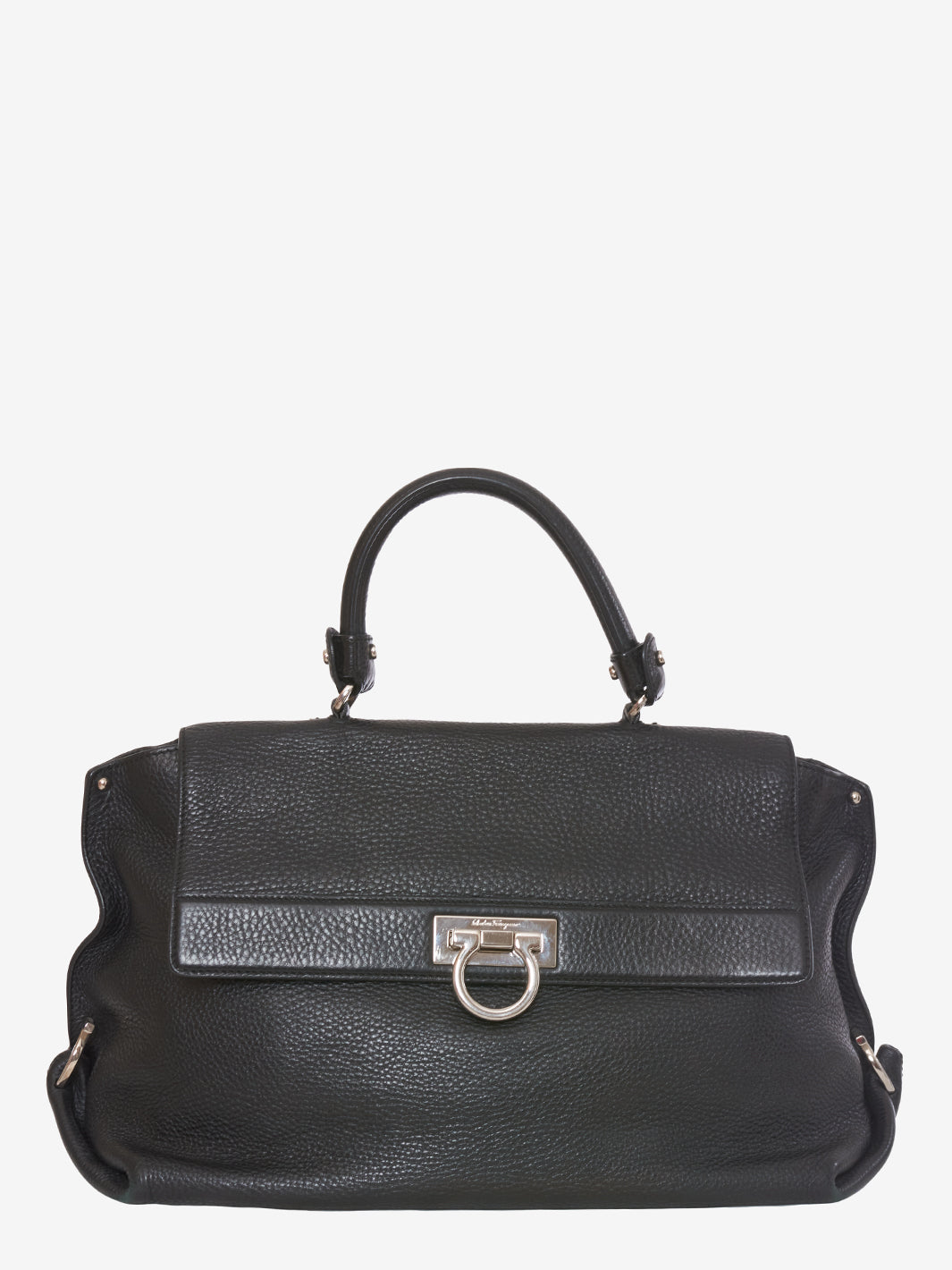 Salvatore Ferragamo Black grained leather bag