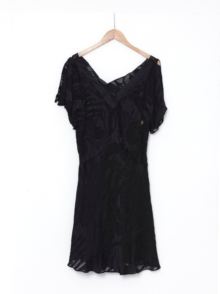 Y2K John Galliano black dress in silk blend