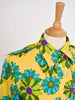 Gio Caré yellow flowered shirt with three-button closure, 70s