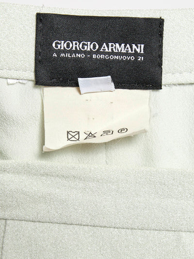 1990s Giorgio Armani sage-coloured silk pants