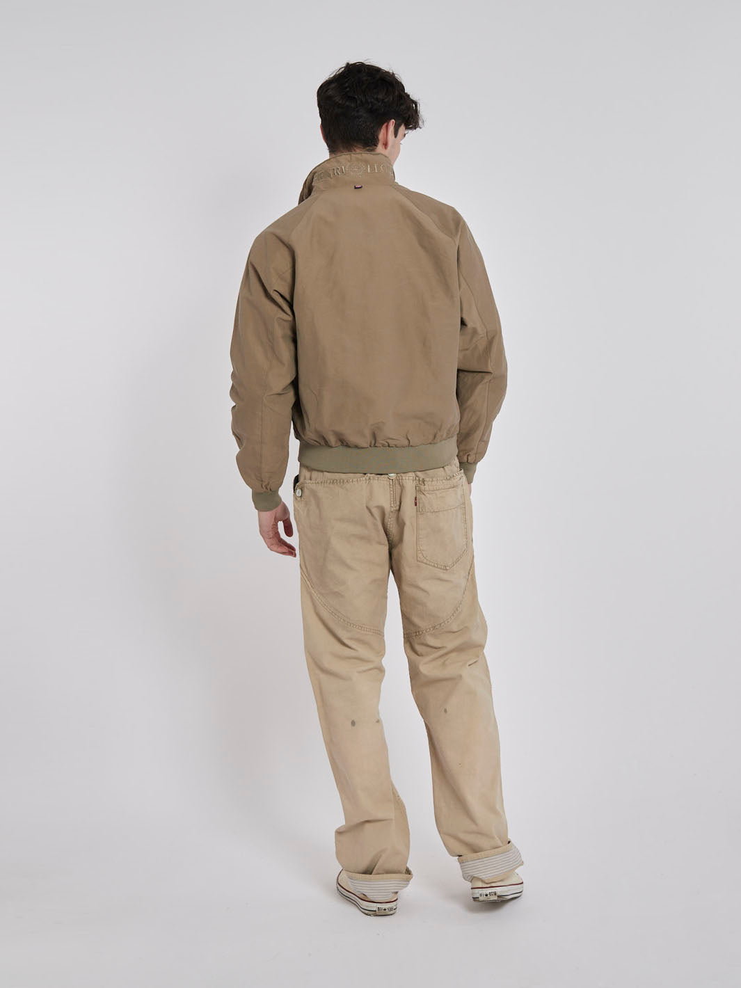 Y2K Henri Lloyd bomber jacket in light brown technical fabric