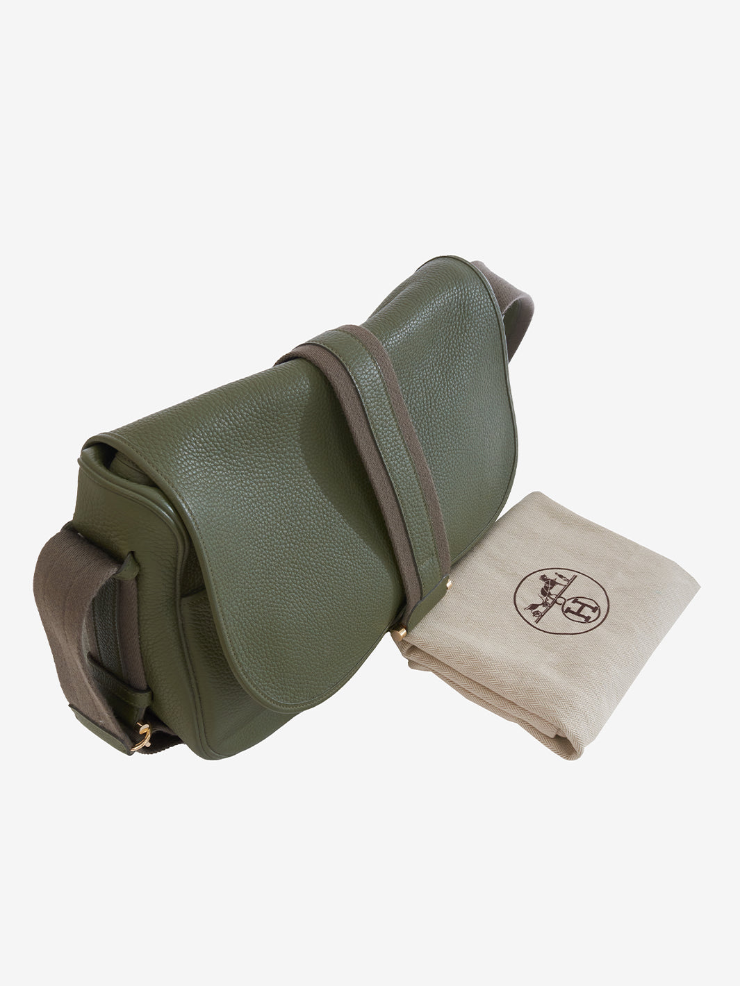 Hermès Bourlingue shoulder bag in green leather
