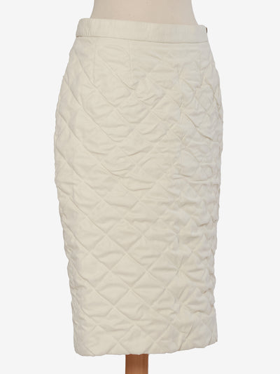 Hermès White Stitched Skirt