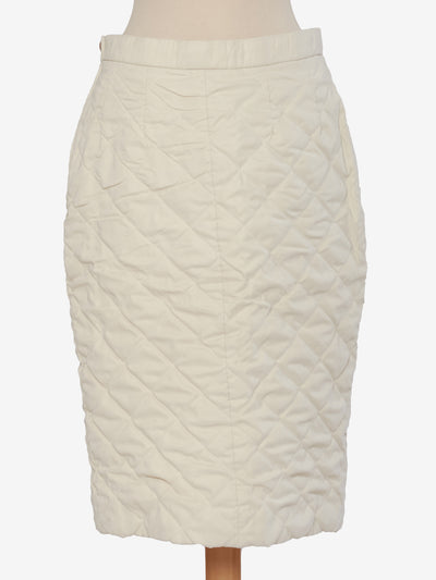 Hermès White Stitched Skirt