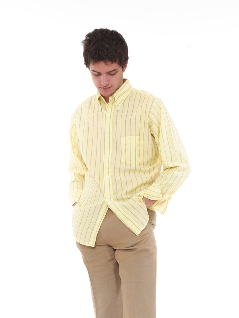 1990s Lemony yellow Ivy Oxford Co. long-sleeved shirt