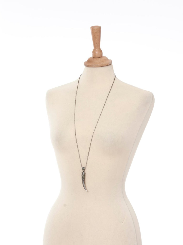 Y2K Jean Paul Gaultier necklace with horn-shaped pendant