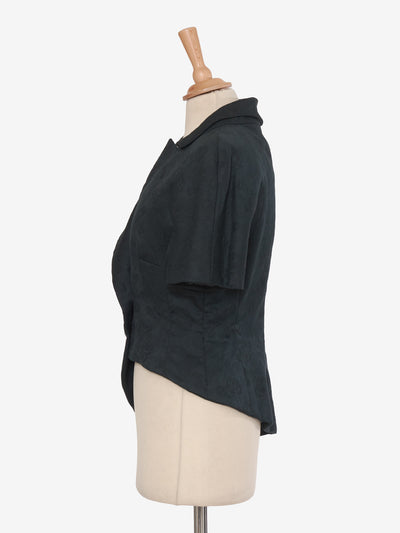 Black cotton asymmetrical jacket