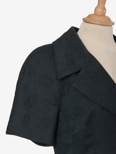Black cotton asymmetrical jacket