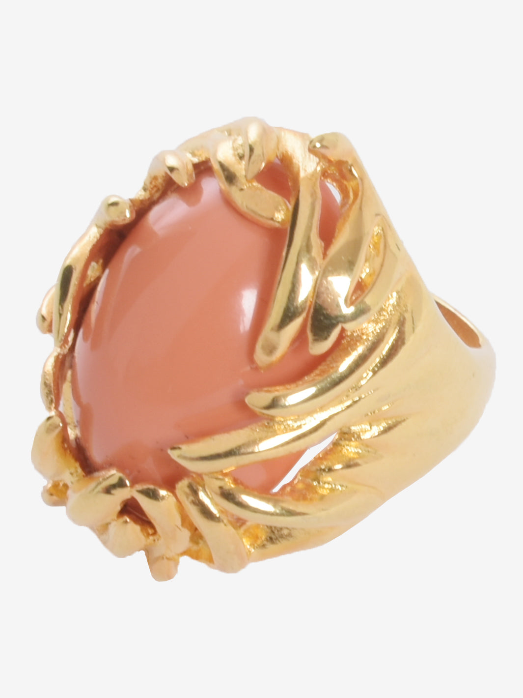 Kenneth Jay Lane Gold Ring With Resin Oval