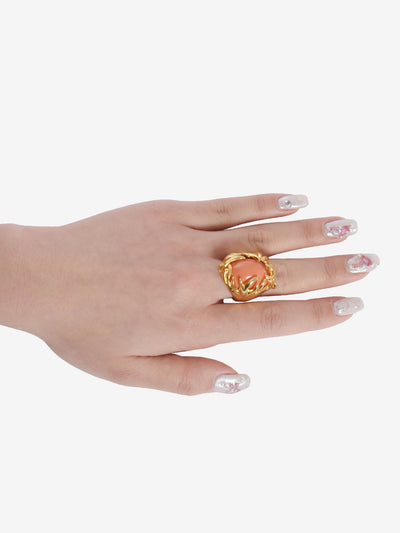 Kenneth Jay Lane Gold Ring With Resin Oval