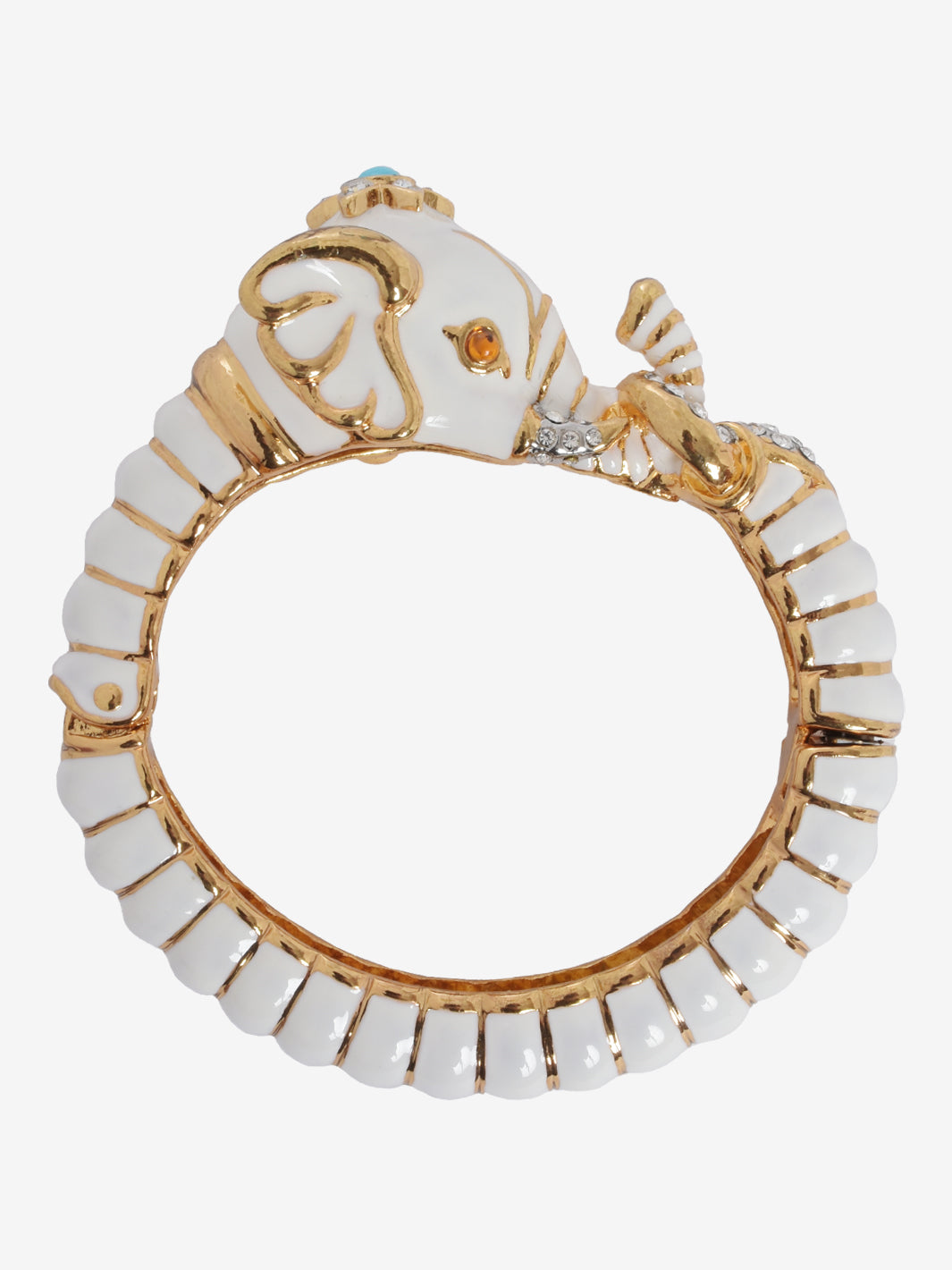 Kenneth Jay Lane Elephant Bracelet With Polychrome Rhinestones