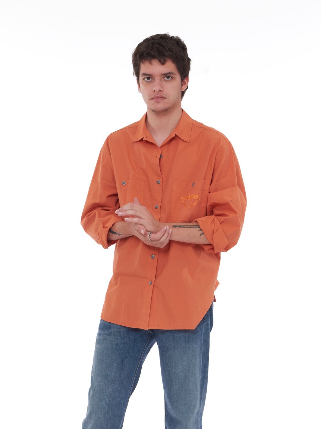 Y2K Krizia oversized orange shirt