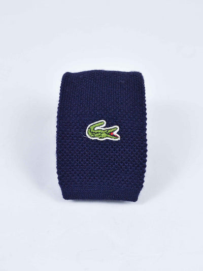 1970s blue wool Lacoste narrow tie