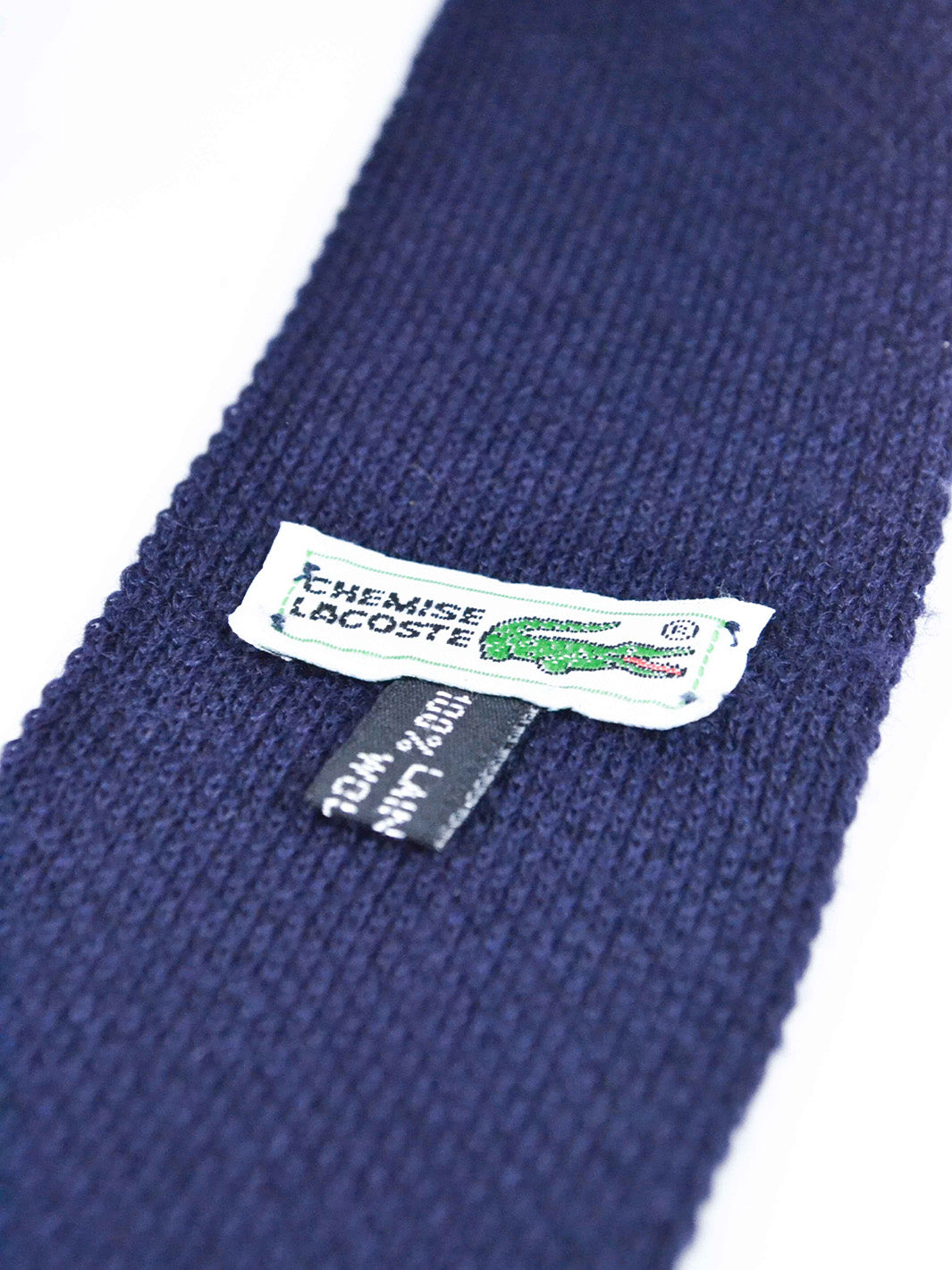 20 世纪 70 年代蓝色羊毛 Lacoste 窄领带