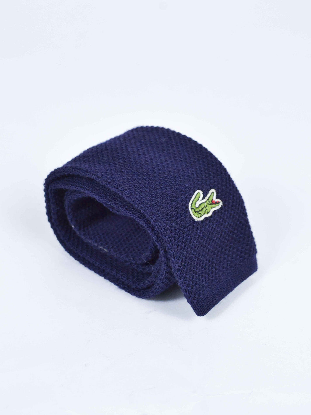 1970s blue wool Lacoste narrow tie