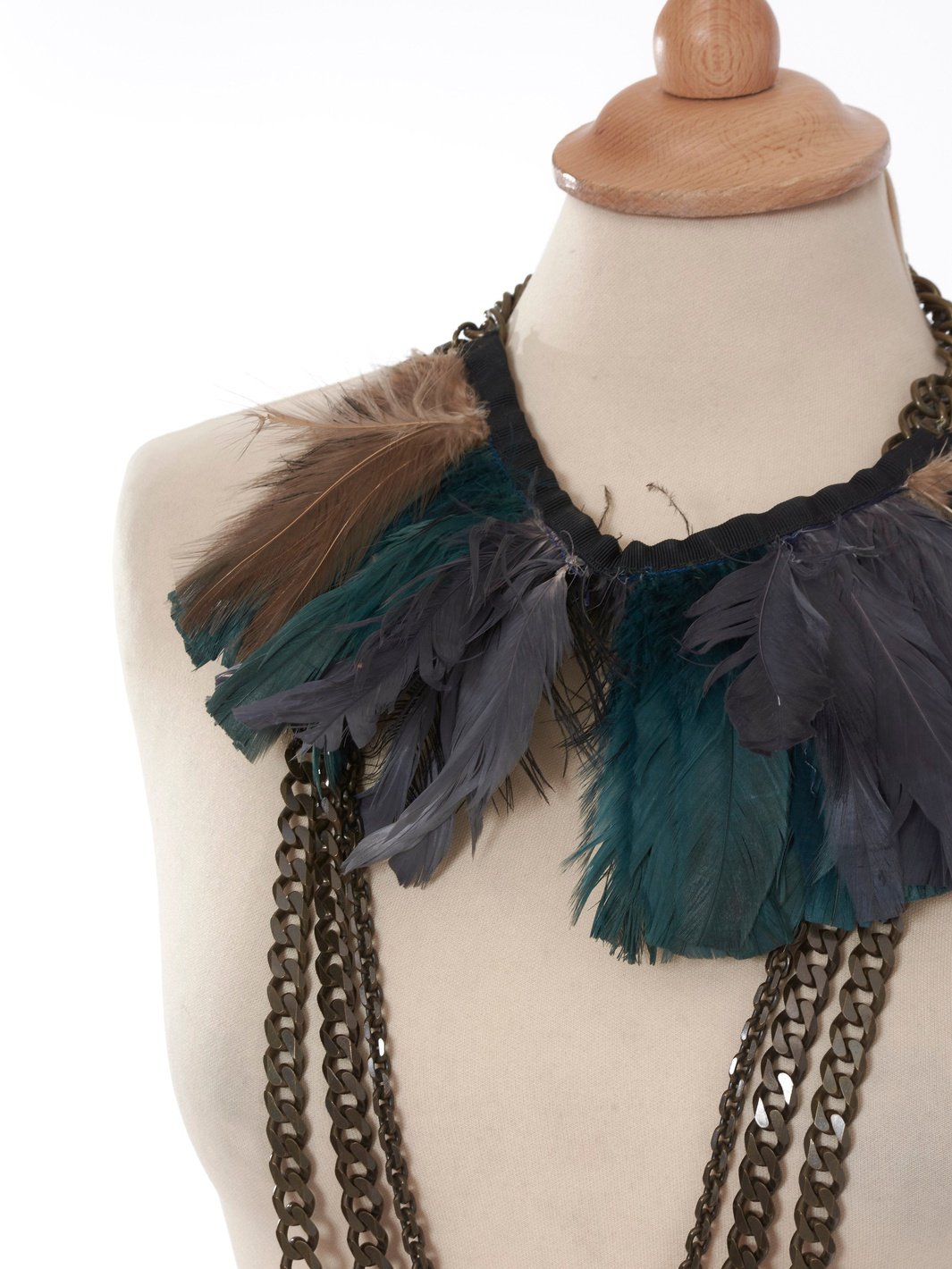 Y2K Lanvin necklace with feathers