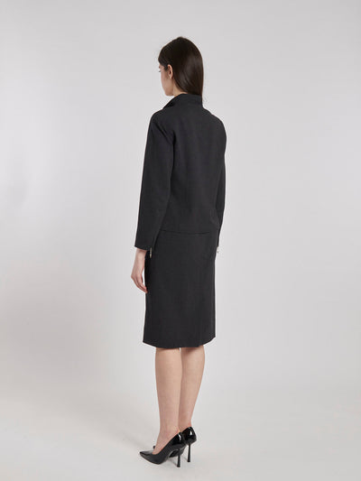 Y2K Ralph Lauren Petite women's suit in grey lightweight wool