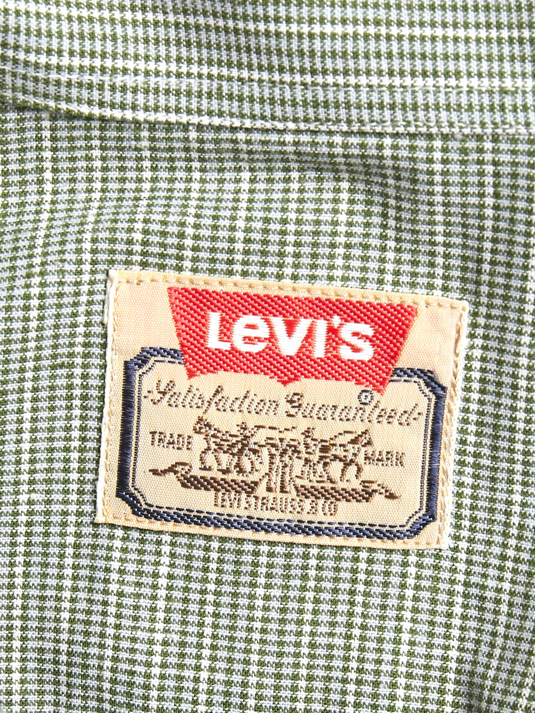 1970s Levi's button-down shirt in green and white melange