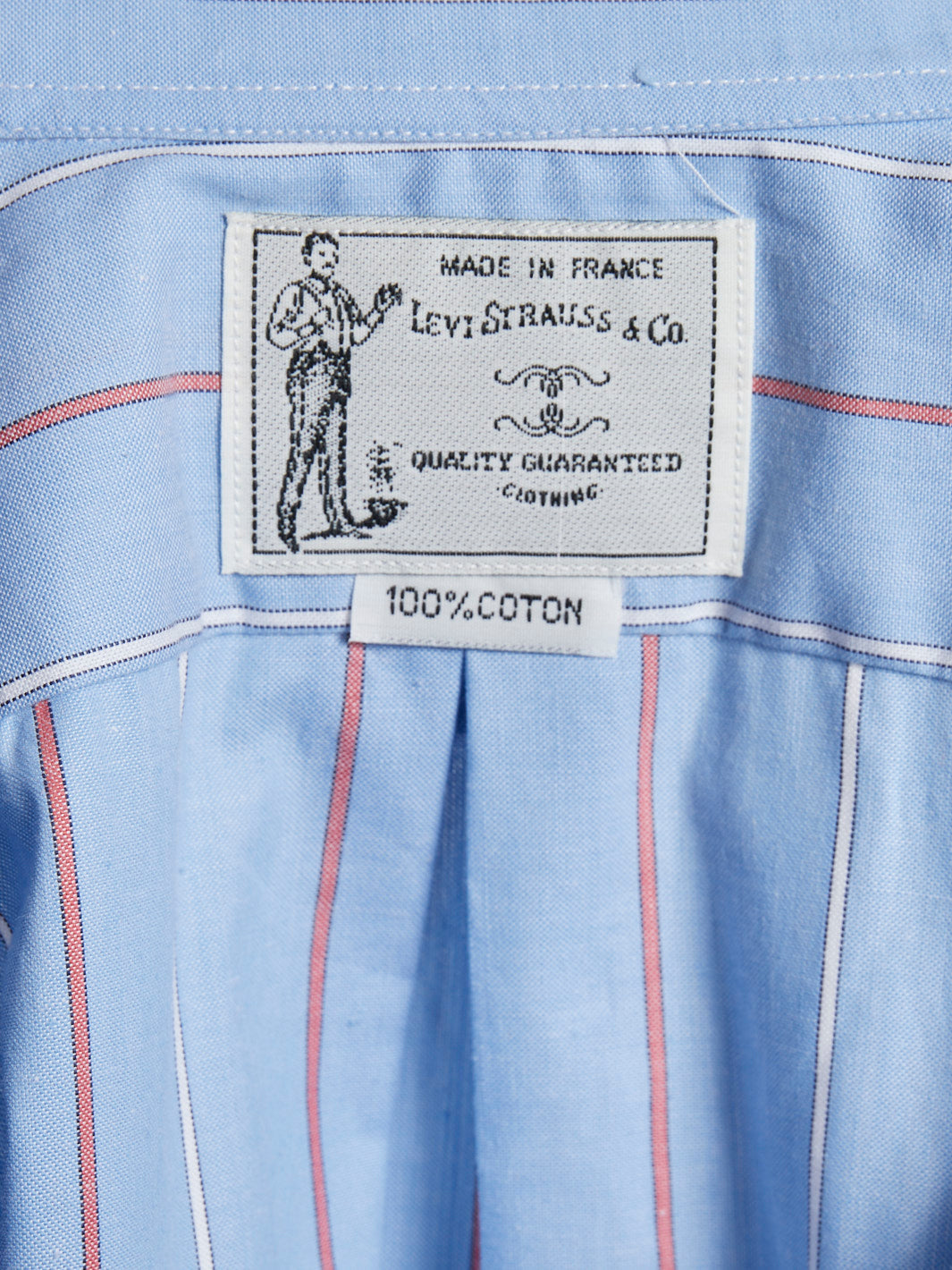 Camicia Levi Strauss&amp;Co a mezza manica in cotone azzurro anni '90